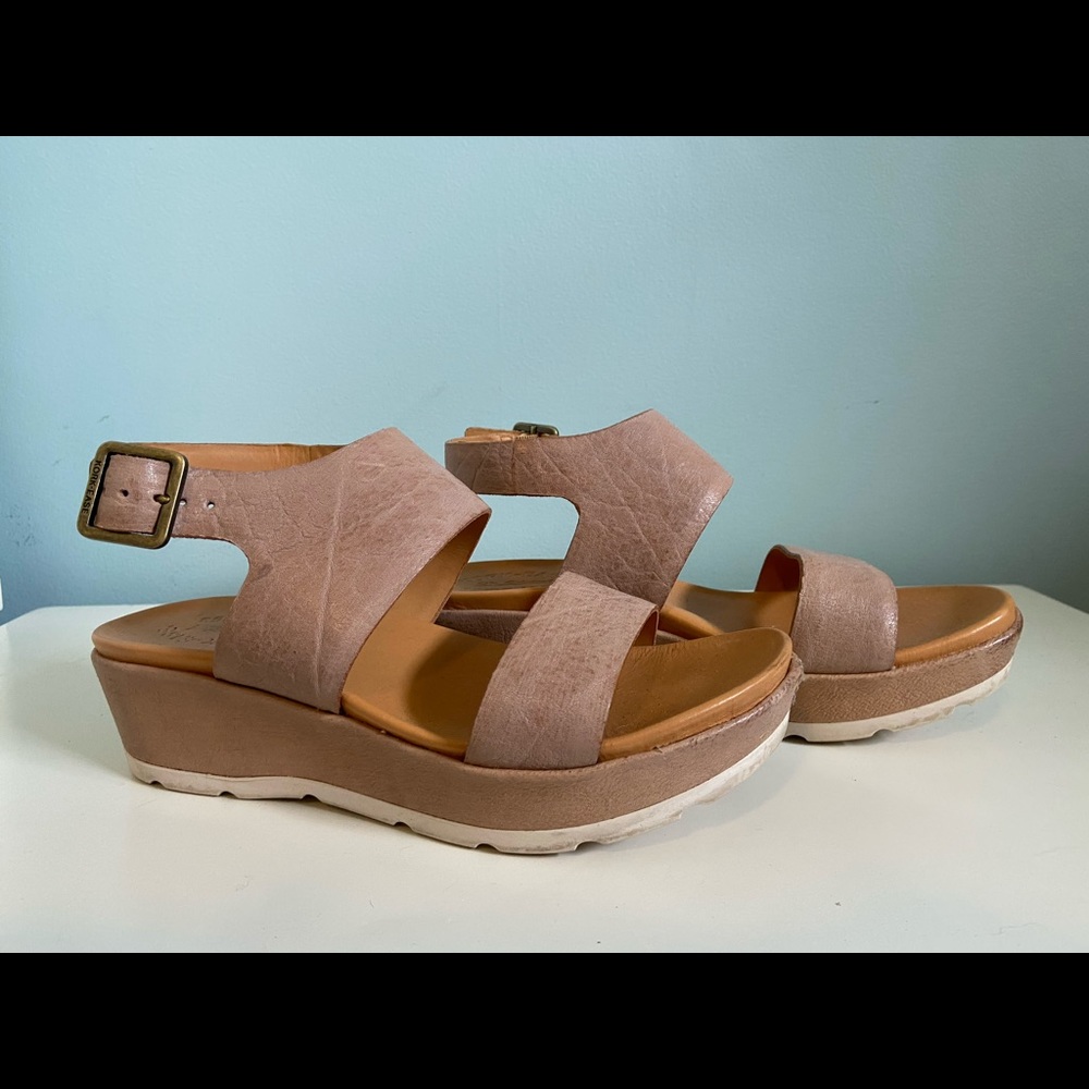 Kork-ease leather platform sandals
